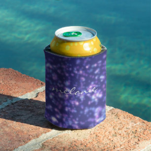 Personalisiert Modern Blue Lila Star Cosmos Name Dosenkühler