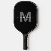 Personalisiert Modern; Bold Script Name Monogram Pickleball Schläger (Rückseite)
