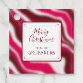 Personalisiert Modern Candy Cane Red Christmas Nam Geschenkanhänger (Vorderseite)