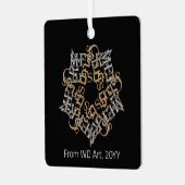 Personalisiert Modern Christmas Gold Silber Star A Ornament Aus Metall (Vorderseite links)