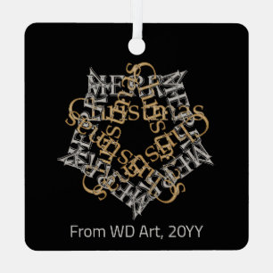 Personalisiert Modern Christmas Gold Silber Star A Ornament Aus Metall