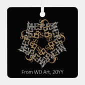 Personalisiert Modern Christmas Gold Silber Star A Ornament Aus Metall (Vorderseite)