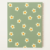 Personalisiert Modern Daisy Floral Green 2023 Planer (Rückseite)