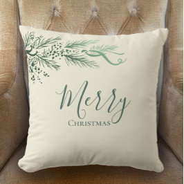 Personalisiert Modern einzigartig Pine Frohe Weihn Kissen