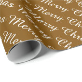 Personalisiert Modern froh Weihnachten Brown Geschenkpapier (Rolleneckpunkt)