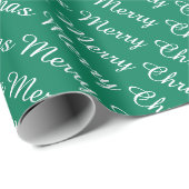 Personalisiert Modern froh Weihnachten Dunkelgrün Geschenkpapier (Rolleneckpunkt)