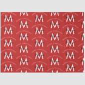 Personalisiert Modern Frohe Weihnachts-Rote Monogr Seidenpapier (Vorderseite)