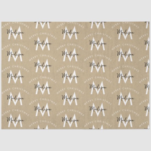 Personalisiert Modern Frohe Weihnachtsklebstoff Mo Seidenpapier (Vorderseite)