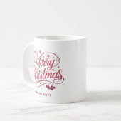 Personalisiert Modern Frohe Weihnachtsschrift Kaffeetasse (Vorderseite Links)