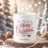 Personalisiert Modern Frohe Weihnachtsschrift Kaffeetasse