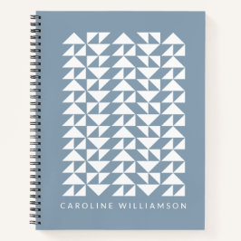 Personalisiert Modern Geometric Minimalistisch Blu Notizblock