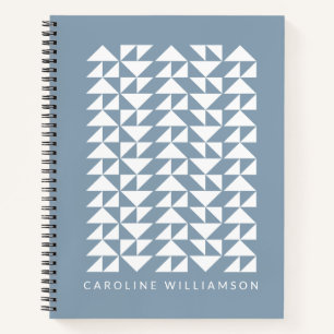 Personalisiert Modern Geometric Minimalistisch Blu Notizblock