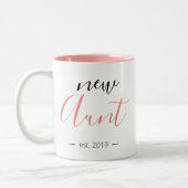 Personalisiert Modern Giro New Aunt Zweifarbige Tasse (Links)