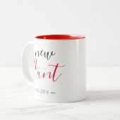 Personalisiert Modern Giro New Aunt Zweifarbige Tasse (Vorderseite Links)