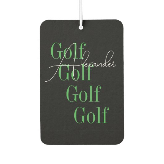 Personalisiert-Modern-Golf-Typografie Autolufterfrischer (Vorderseite)