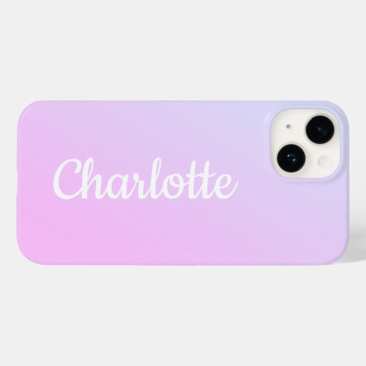 Personalisiert Modern Lilac Ombre Case-Mate iPhone Hülle (Rückseite (Horizontal))