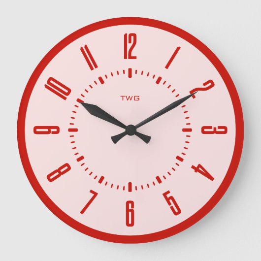 Personalisiert modern Minimalistisch Große Wanduhr (Vorderseite)
