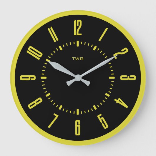 Personalisiert modern Minimalistisch Große Wanduhr (Vorderseite)
