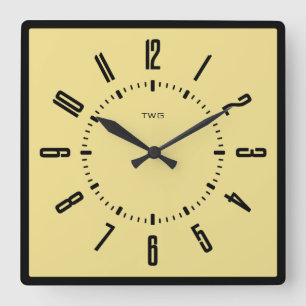 Personalisiert modern Minimalistisch Quadratische Wanduhr