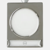 personalisiert modern, Minimalistisch und elegant Banner-Ornament Silber (Vorderseite)
