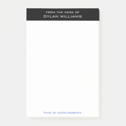 Personalisiert modern Minimalistisch vom Schreibti Post-it Klebezettel (Vorderseite)