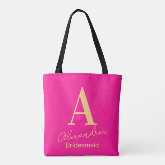 Personalisiert Modern Monogram Bridesmaid Tasche (Rückseite)