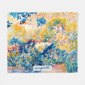 Personalisiert Modern Monogram Name Artist's Garde Fleecedecke (Vorderseite (Horizontal))