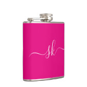 Personalisiert Modern Monogram Pink Bachelorette Flachmann (Rechts)