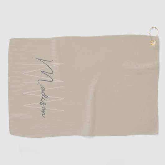 Personalisiert-Modern-Monogramm Golfhandtuch (Horizontal)