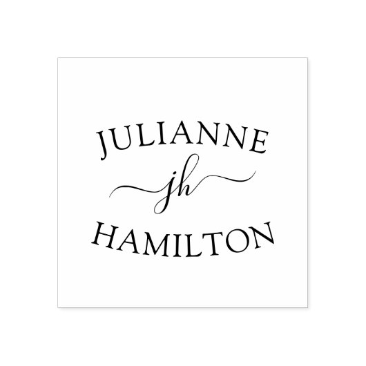 Personalisiert-Modern-Monogramm Gummistempel (Prägung)