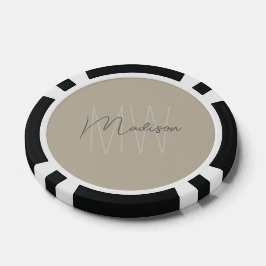 Personalisiert-Modern-Monogramm Pokerchips (Einzeln)