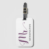 Personalisiert Modern Mr. Newlywed Typography Gepäckanhänger (Vorderseite Vertikal)