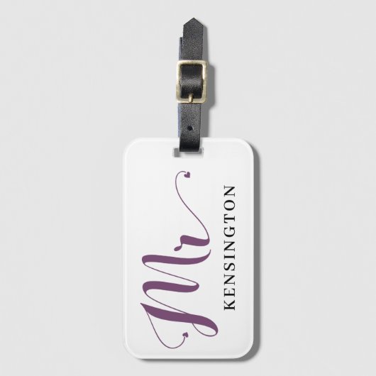 Personalisiert Modern Mr. Newlywed Typography Gepäckanhänger (Vorderseite Vertikal)