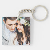 Personalisiert Modern Mrs. Newlywed Typography Fot Schlüsselanhänger (Rückseite)