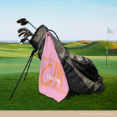Personalisiert Modern rosa Orangenmonogramm Golfhandtuch