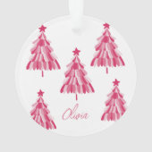 Personalisiert Modern rosa Weihnachtsbaum Name Ornament (Rückseite)