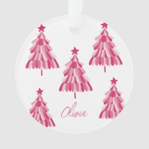 Personalisiert Modern rosa Weihnachtsbaum Name Ornament