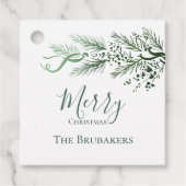 Personalisiert Modern Simple Greenery Weihnachtsge Geschenkanhänger (Vorderseite)