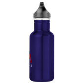 Personalisiert Modern Simple Red White Monogram Edelstahlflasche (Rechts)