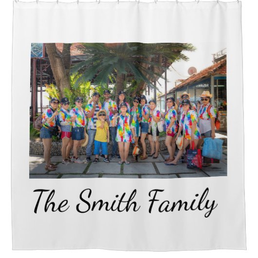 Personalisiert Modern Simple Wiedersehen Foto Duschvorhang (Vorderseite)