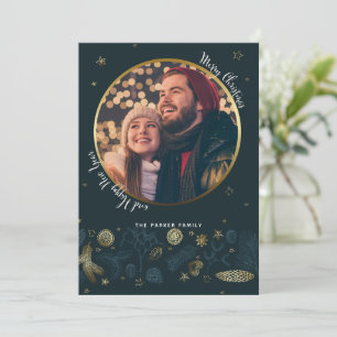 Personalisiert Modern Single Foto Weihnachtskarte Feiertagskarte
