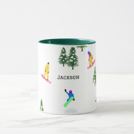 Personalisiert Modern Snowboarder Snowboarden Tasse (Zentrum)