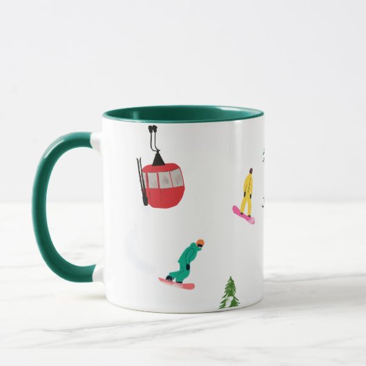 Personalisiert Modern Snowboarder Snowboarden Tasse (Links)