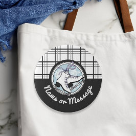 Personalisiert Modern Tartan Ice Skaten Pinback Button