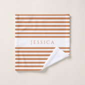 Personalisiert Modern Terrakotta auf dem Lande Badhandtuch Set (Waschlappen)