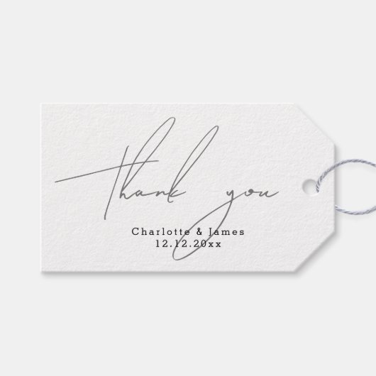 Personalisiert Modern und stilvoll Danke Geschenkanhänger (Vorderseite (Horizontal))