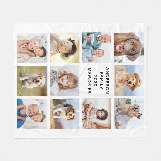 Personalisiert Moderne 11 Bilder - Collage Fleecedecke (Vorderseite (Horizontal))