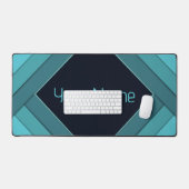 Personalisiert Moderne Aquamarine Sleek Geometrie Schreibtischunterlage (Tastatur & Maus)