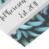 Personalisiert Moderne aquamarine und blaue Blüten Mittelgroßer Tischläufer (Ecke)