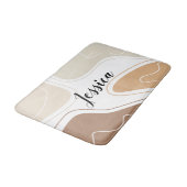 Personalisiert moderne beige geometrisch badematte (Schrägansicht)